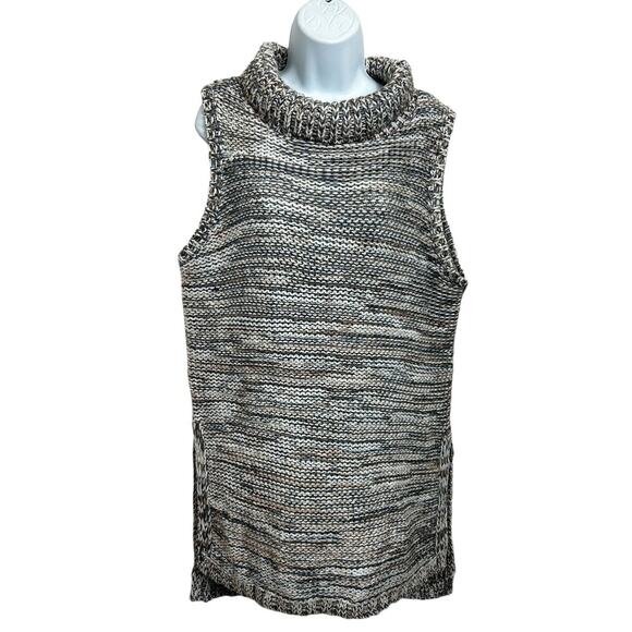 Cliche Sleeveless Turtleneck Sweater Sz XL Wool Blend Oversized Long Top - Picture 8 of 9